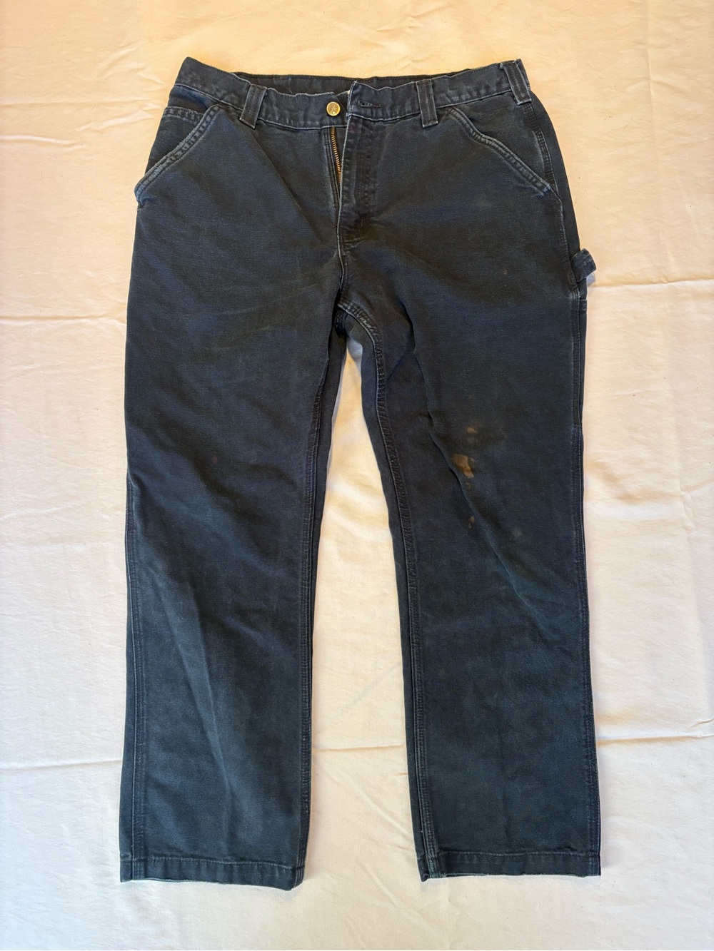 Carhartt Navy Straight-Leg Work Jeans